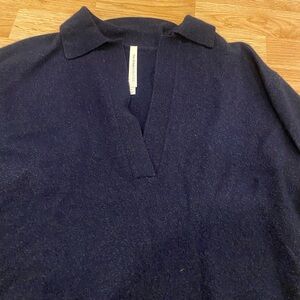 Babaton Merino Wool Navy Cricut Polo Sweater